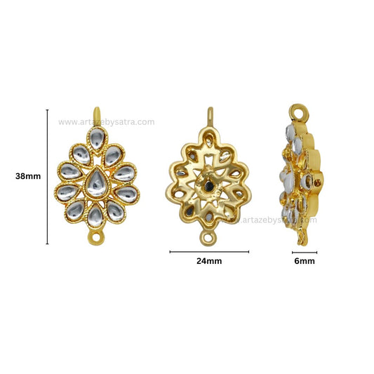 Meenakari Kundan Beads | Size : 38mm | Qty : 6pcs | MKB23