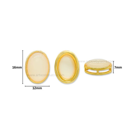 Oval Meenakari Kundan Beads | Size : 16mm | Qty : 12pcs | MK08