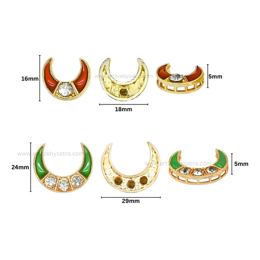 Chand Meenakari Kundan Beads | Qty : 6pcs | MK01