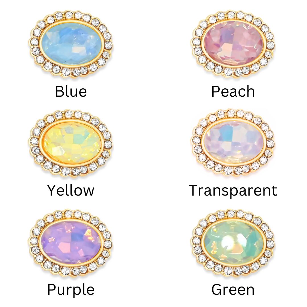 Diamond Oval Meenakari Kundan Beads | Size : 17mm | Qty : 6pcs | MKB27