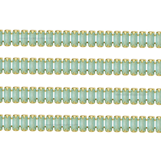 Mint Green Diamond Stone Chain | Qty : 1mtr | DC06