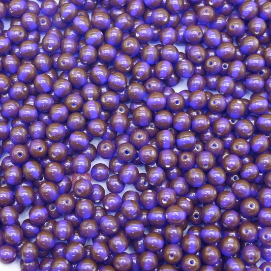 Purple Glossy Plastic Beads | Size: 8mm | Qty: 50pcs | PB133