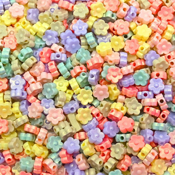 Glossy Matte Flower Plastic Beads | Size: 8mm | PB45