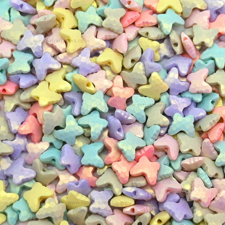 Glossy Matte Butterfly Plastic Beads | Size: 10mm | PB41