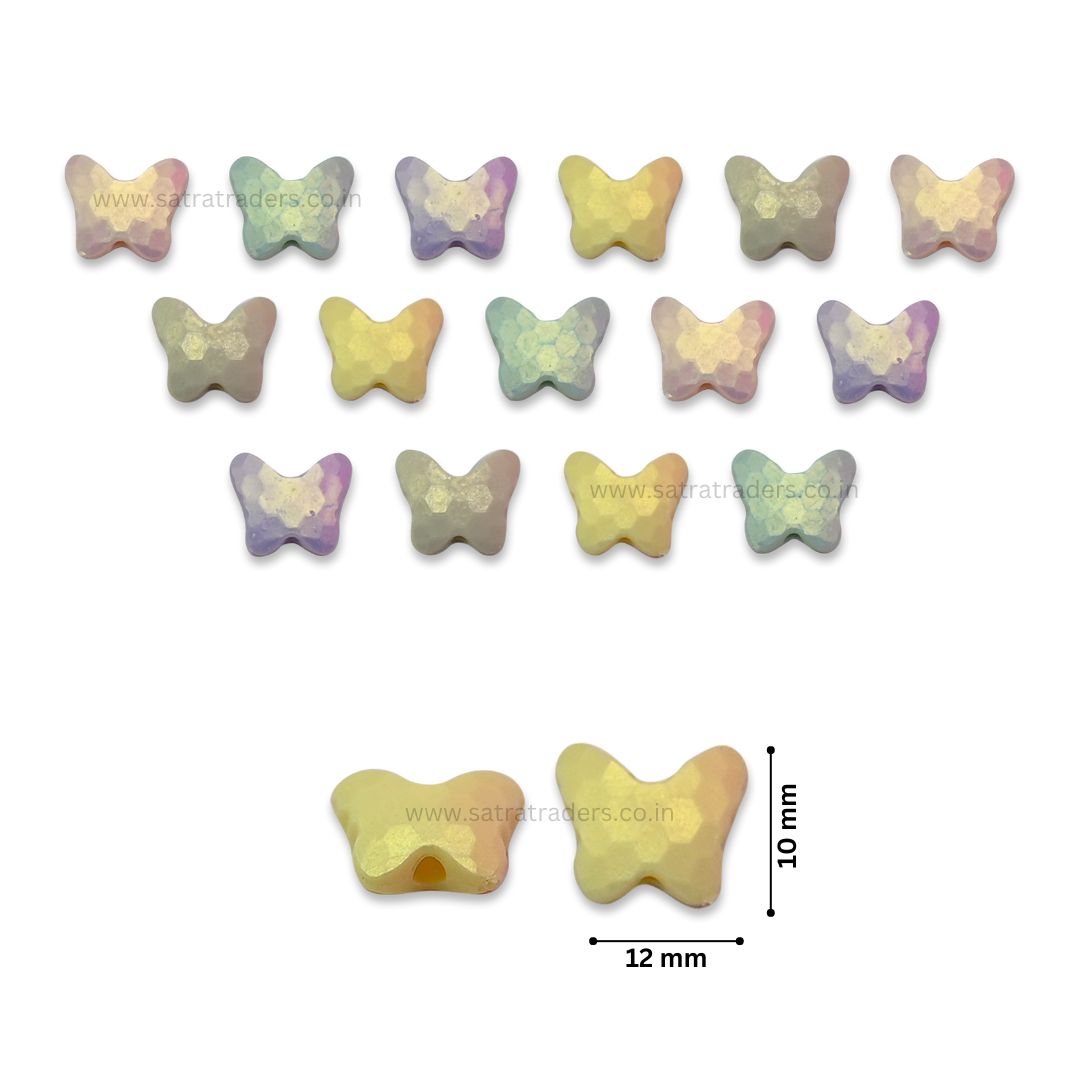 Glossy Matte Butterfly Plastic Beads | Size: 10mm | PB41