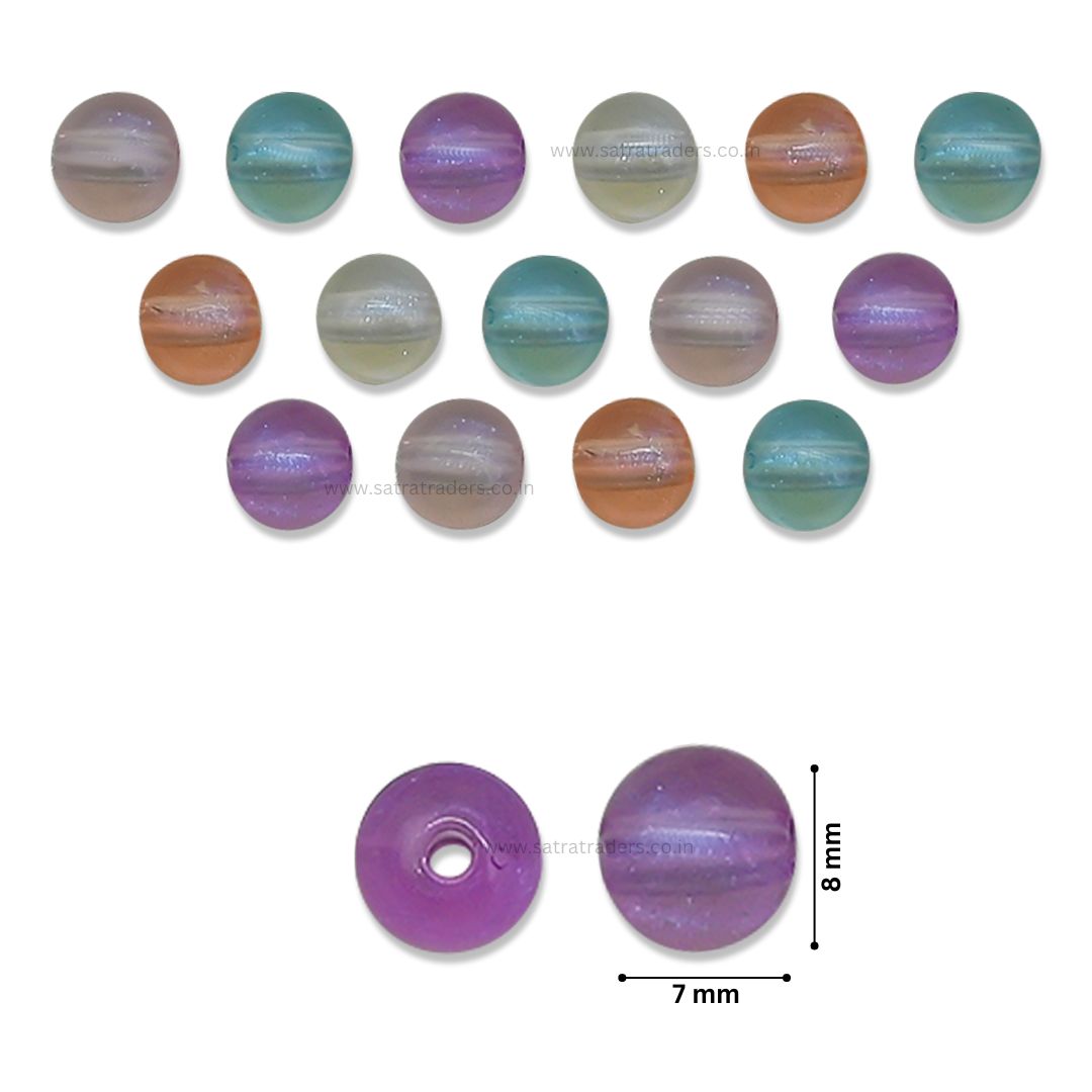 Assorted Transparent Round Glow In Dark Plastic Beads | PB35