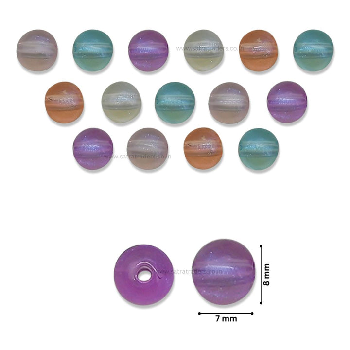 Assorted Transparent Round Glow In Dark Plastic Beads | PB35