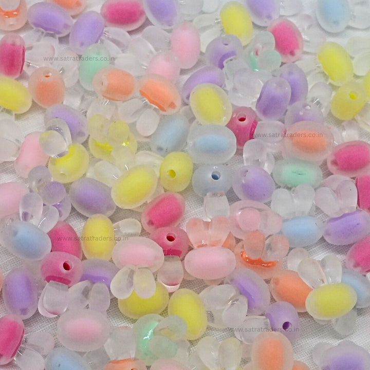 Assorted Frosted Rabbit Head Plastic Beads | Size : 16mm | PB26