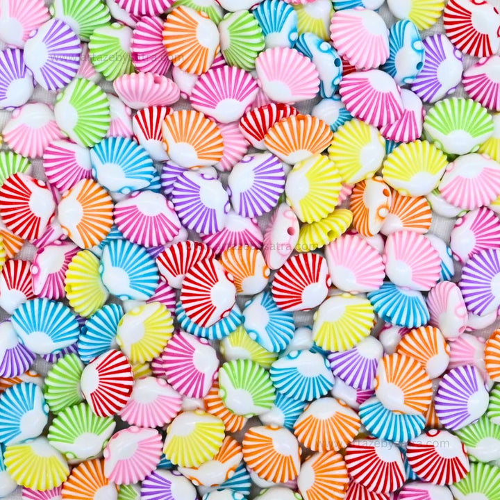 Assorted Pastel Shell Beads | Size : 12mm