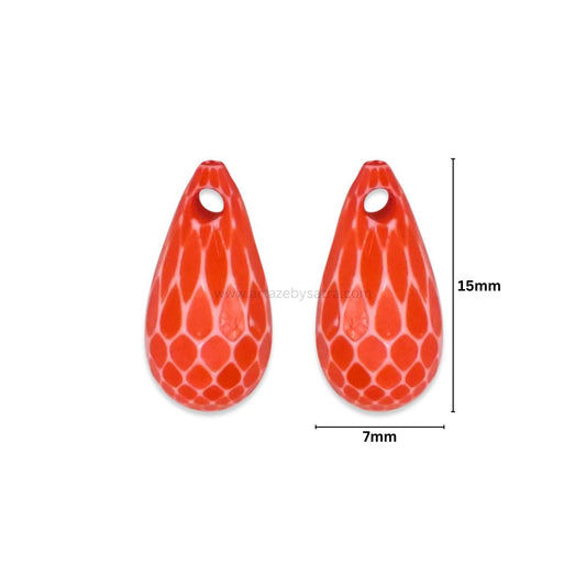 Assorted Textured Teardrop Beads | Size : 15mm | PB228