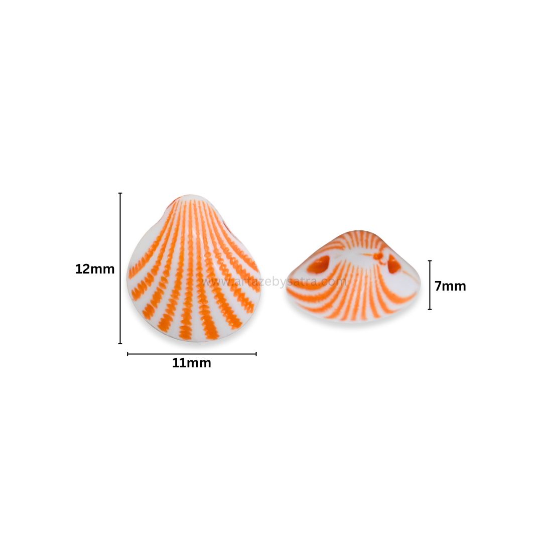 Assorted Striped Shell Beads | Size : 12mm