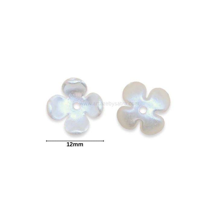 1 Hole Flower Pearlized Beads | Size : 12mm