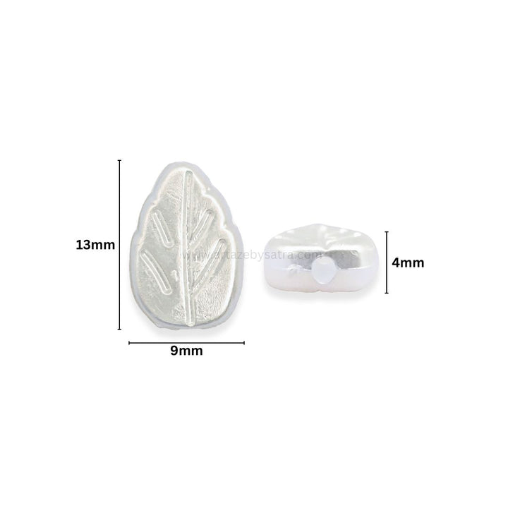 2 Hole Leaf Pearlized Beads | Size : 13mm