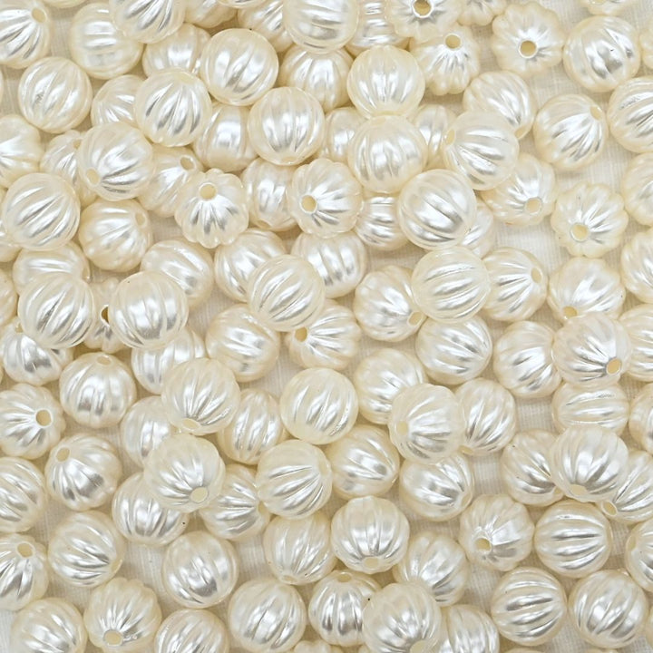 2 Hole Melon Pearlized Beads | Size : 11mm