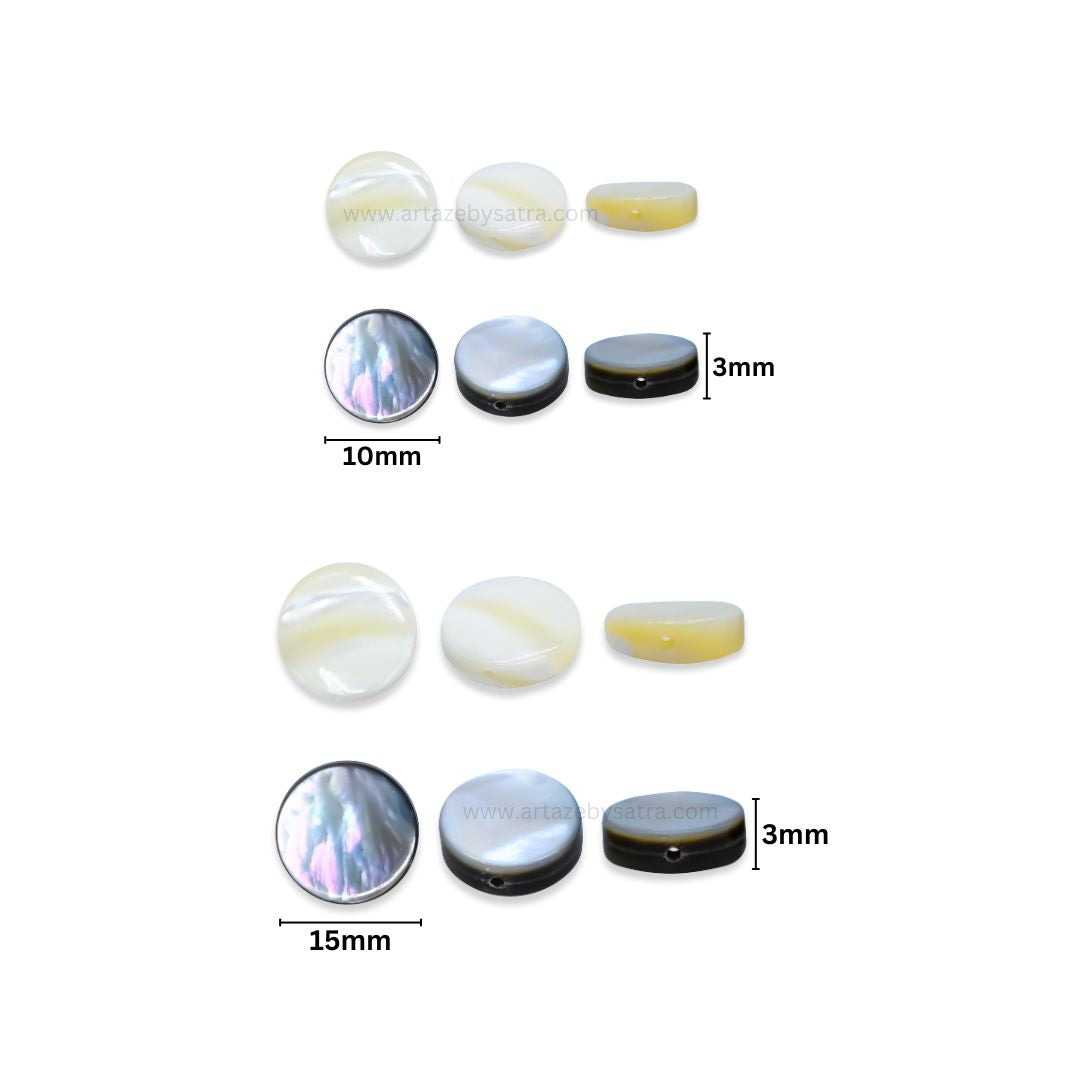 MOP Circle Beads | Qty : 1 line | PB250