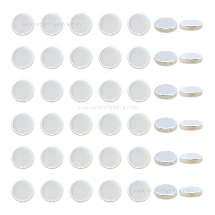 White MOP Circle Beads | Size : 11mm | Qty : 1 line- approx 34 beads