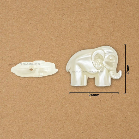 Plastic Pearl Elephant Shaped Beads | Size : 17mm | PPB28
