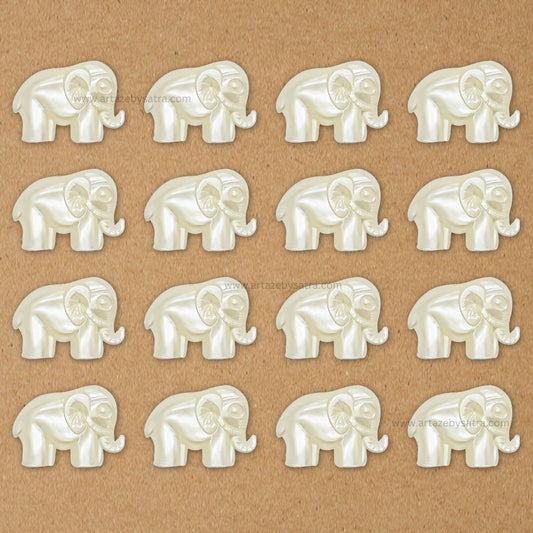 Plastic Pearl Elephant Shaped Beads | Size : 17mm | PPB28