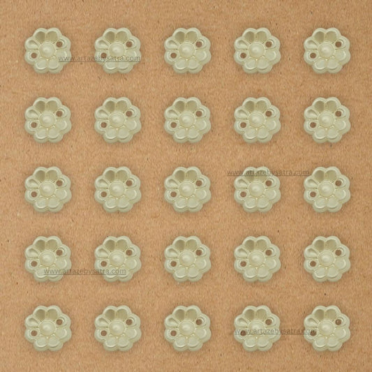 2 Hole Mini Pearl Flower Beads | Size : 9mm | PPB55