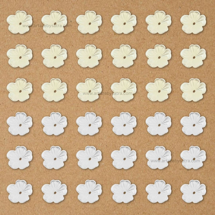 Plastic Pearl Flower | Size : 10mm | 500g | 1 Hole | PC46