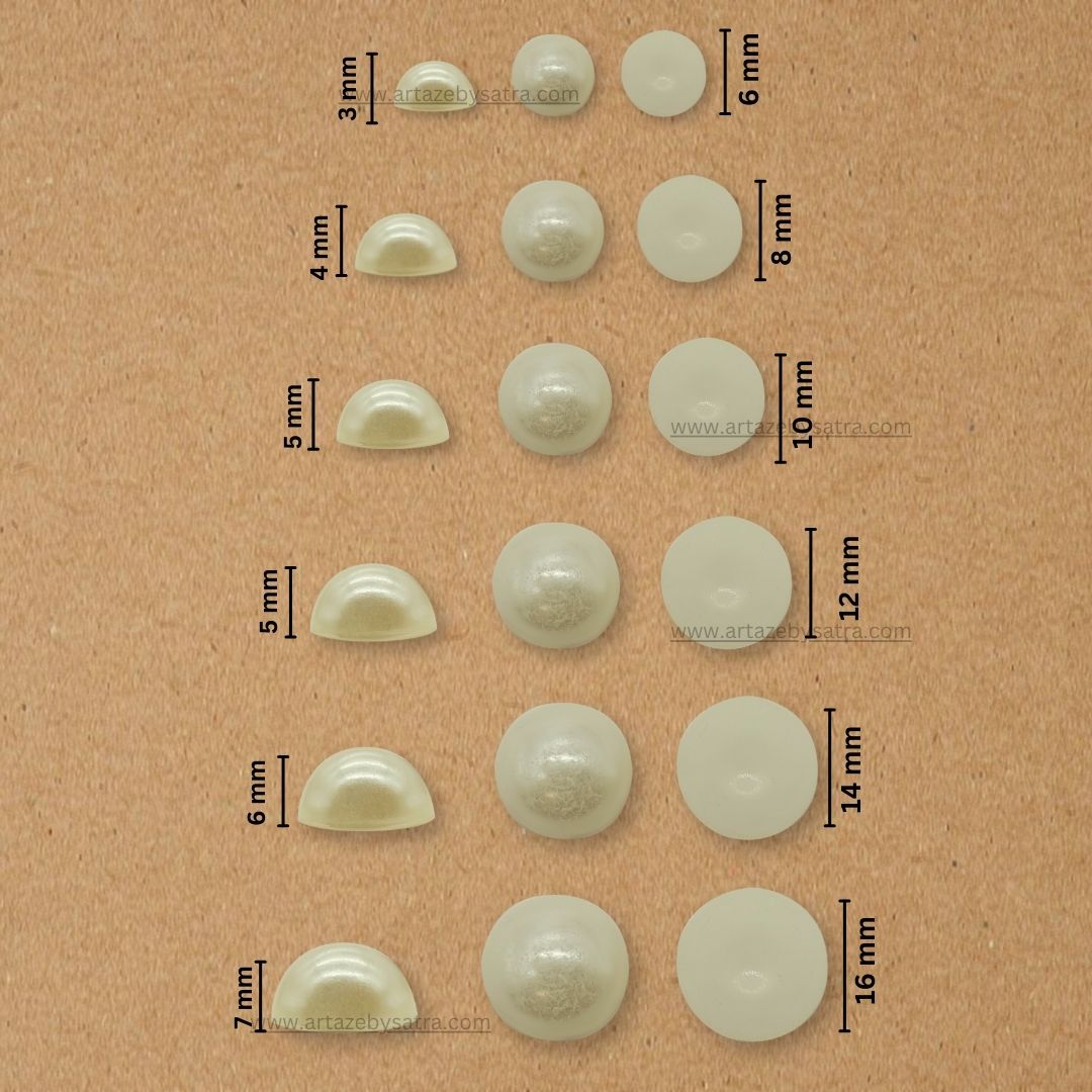 Round Shape Half Pearl Beads | Qty : 500g | PC49