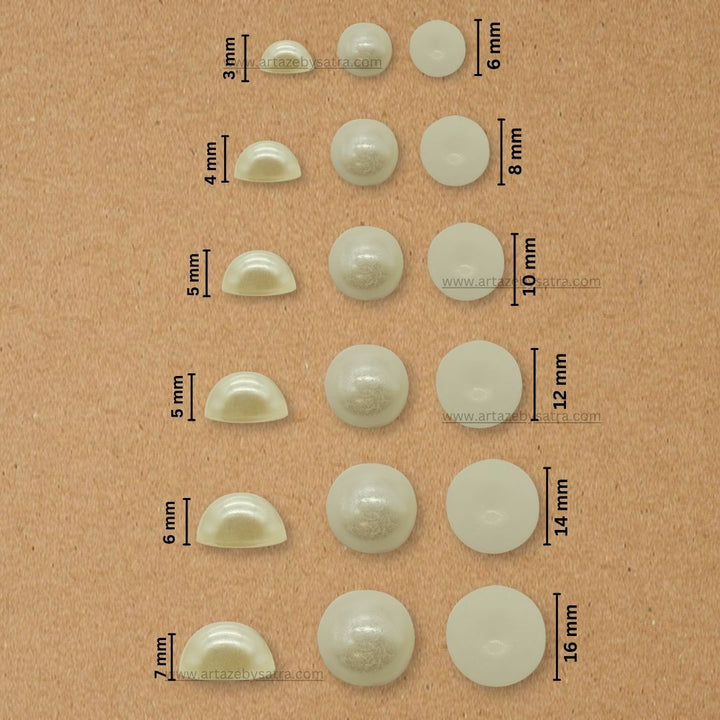 Round Shape Half Pearl Beads | Qty : 500g | PC49