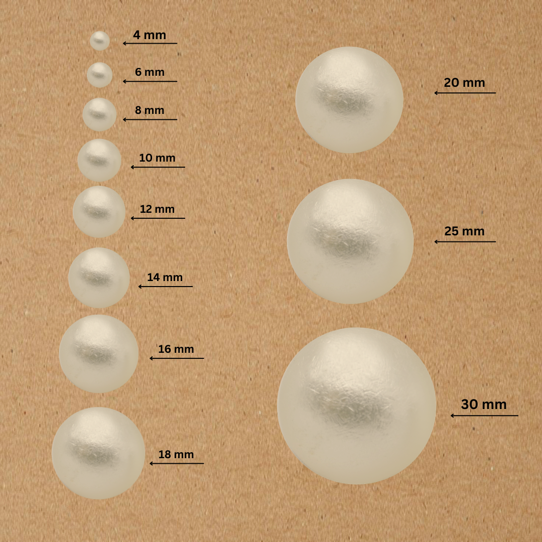 2 Hole Crush Shiny Finish Cream Round Plastic Pearl Beads | Qty : 500g | PPB03