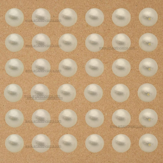 1 Hole Crush Shiny Finish Cream Round Plastic Pearl Beads | Qty : 500g | PPB65