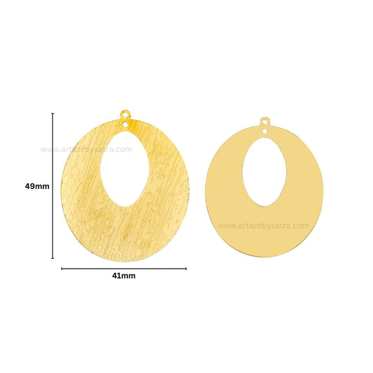 2 Loop Oval Matt Finish Metal Art | Size : 49mm | Qty : 100g | MF18