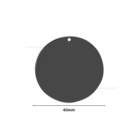 1 Loop Plain Round Matt Finish Metal Art | Size : 40mm | Qty : 100g | MF07