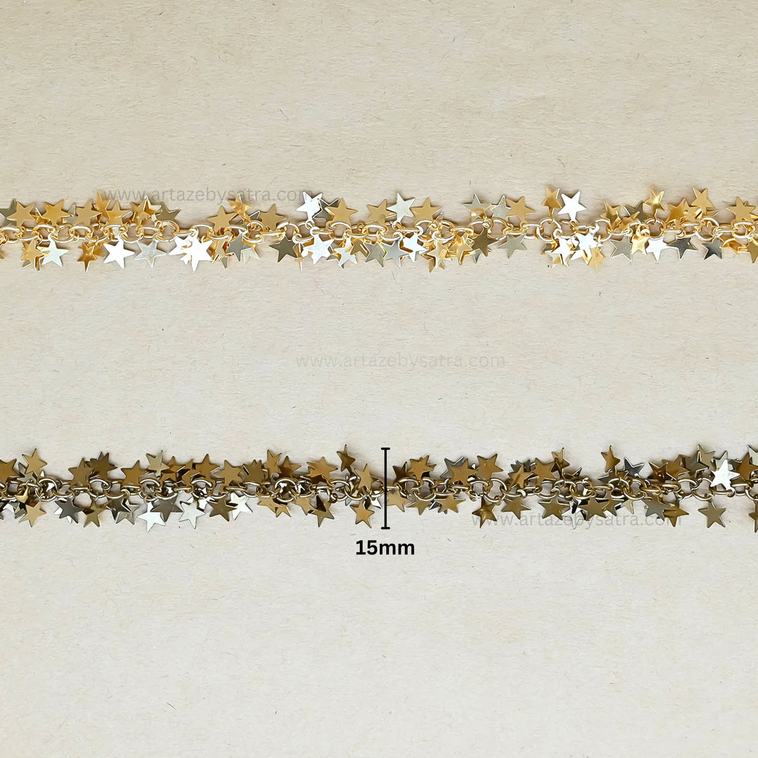 Star Shape Iron Chain | Size : 15mm | Qty : 1mtr | IC19