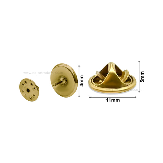 Brass Raw Butterfly Clutch Tie Clip | Size : 12mm | Qty : 100pcs | BF108