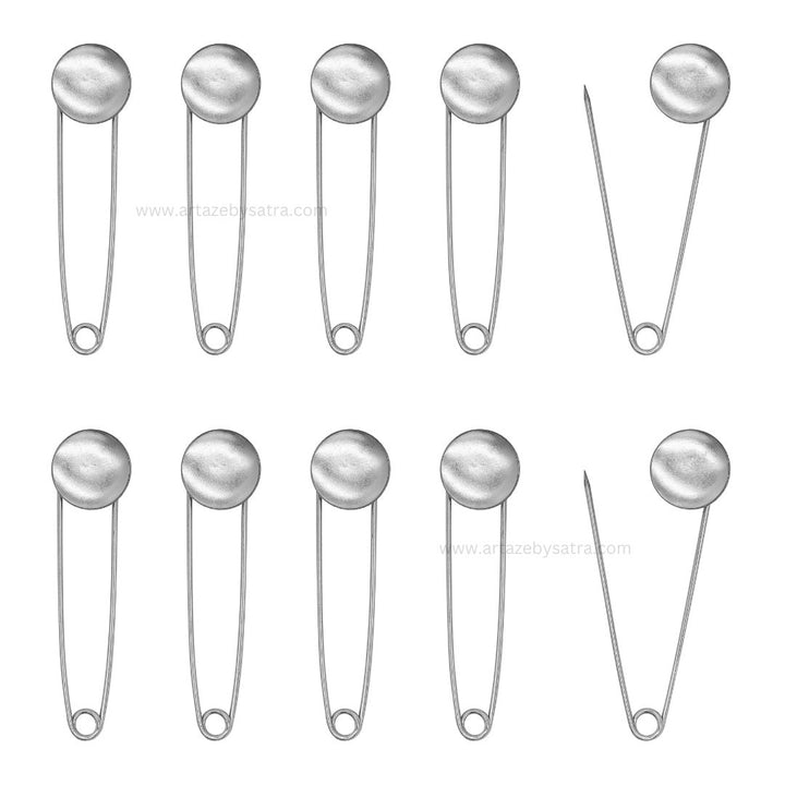 Round Brooch Pin | Size : 77mm | Qty : 10pcs