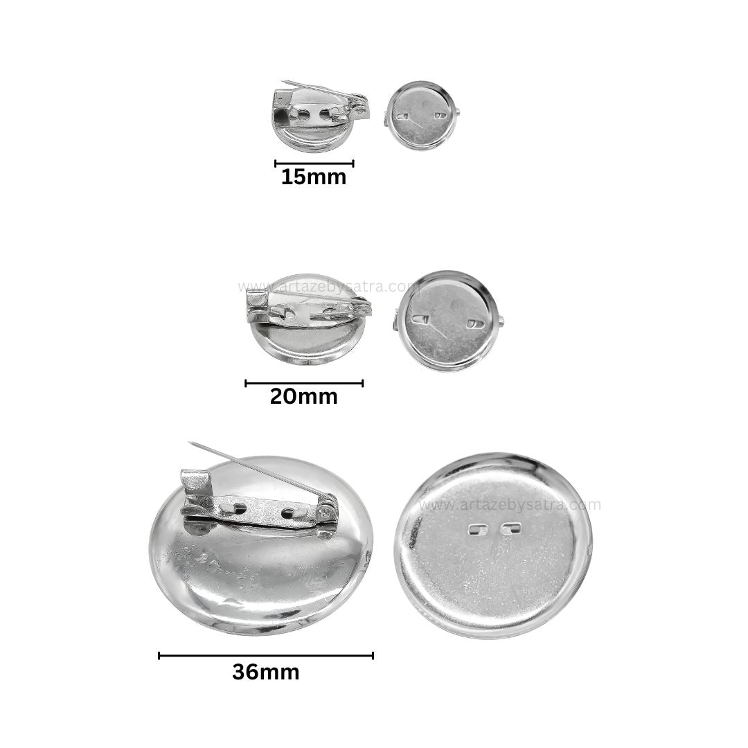 Metal Round Brooch Pin | 100pcs