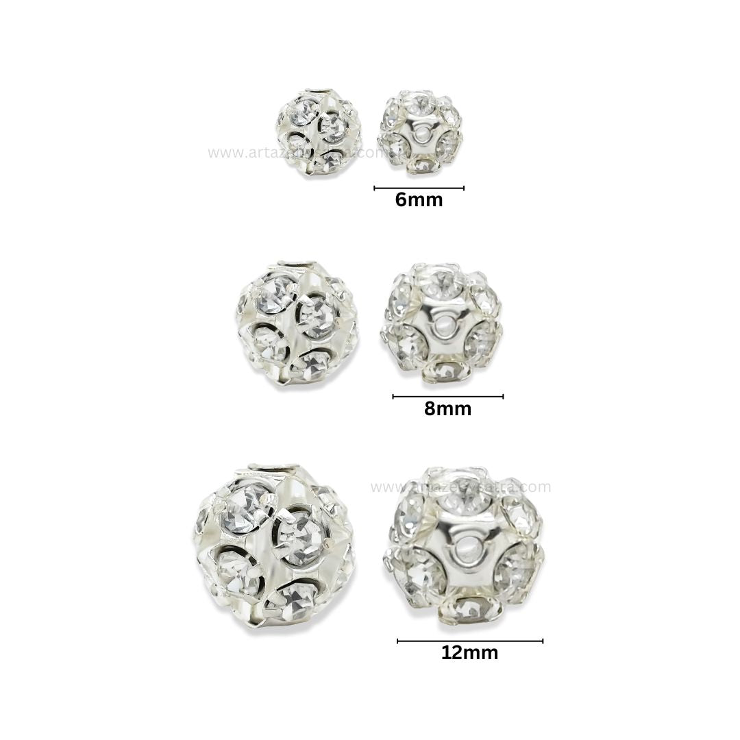 Round Rhinestone Spacer Beads