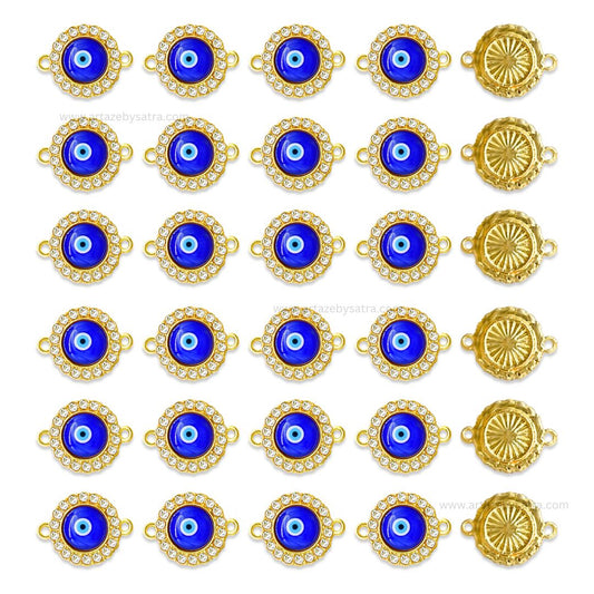 Evil Eye Meenakari Kundan Beads Connector  | Size : 21mm | Qty : 12pcs | MK38