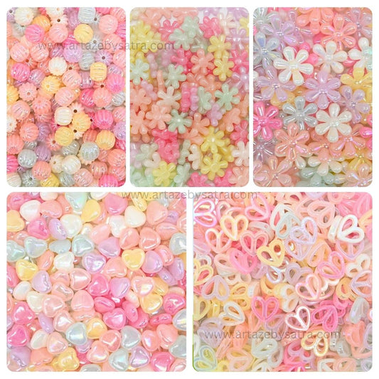 Plastic Beads Combo Pack | Qty : 20grms Each (5 Designs) | BC03
