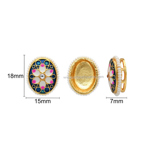 Meenakari Piroi Beads | Size : 18mm | Qty : 12pcs | C-694