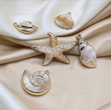 Ocean-Inspired Gold Plated Plastic Charms | Qty : 5pcs