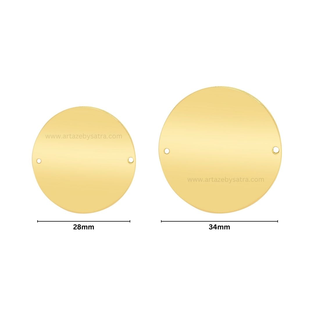 2 Loop Round Shiny Finish Metal Art | Size : 28,34mm | Qty : 100g | MA381