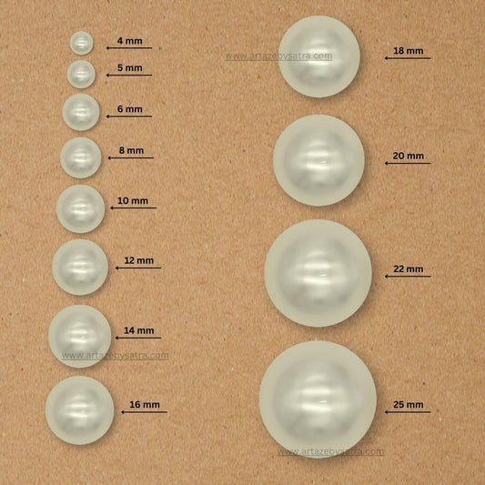 2 Hole Double Coating Round Plastic Pearl Beads | Qty : 500g | PPB51