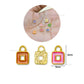 Mini Padlock Enamel Charms | Size : 8mm | Qty : 12pcs