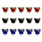 Evil Eye Butterfly Enamel Charms | Size : 17mm Ring : 17mm | 6pcs