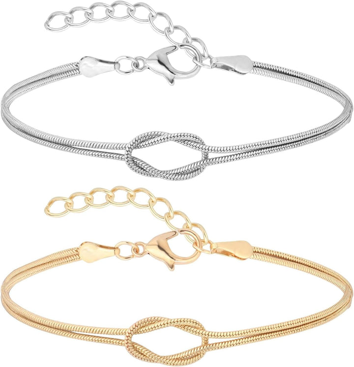 Love Knot Snake Chain Infinity Bracelet | Size : 5inch | Qty : 1 pc | B26