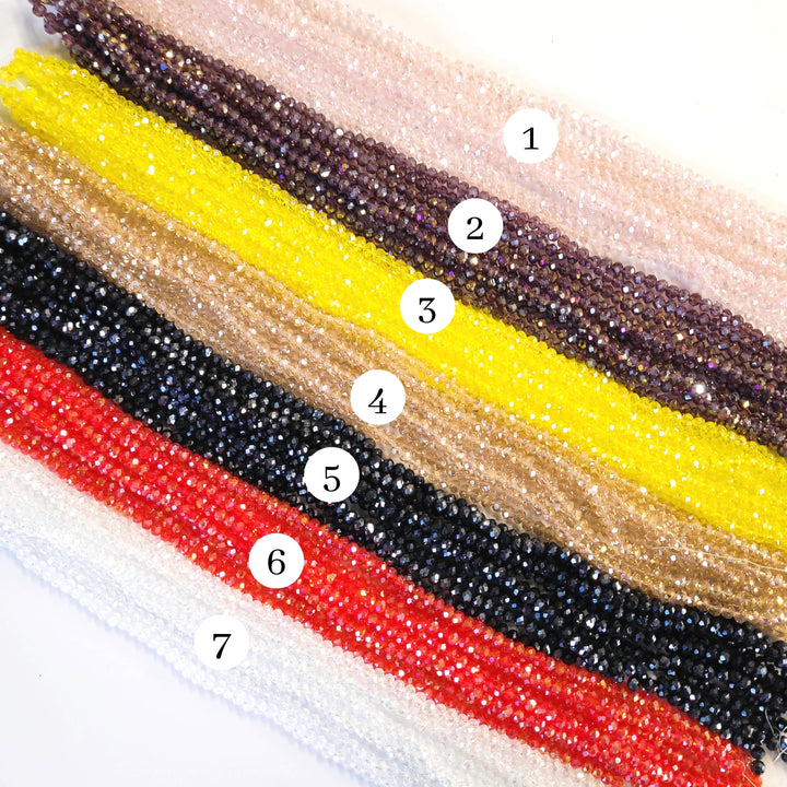 Tire Rainbow Beads | Size : 6mm | Qty : 10 Line-approx 89 Beads perline | GB34