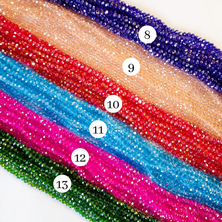 Tire Rainbow Beads | Size : 6mm | Qty : 10 Line-approx 89 Beads perline | GB34