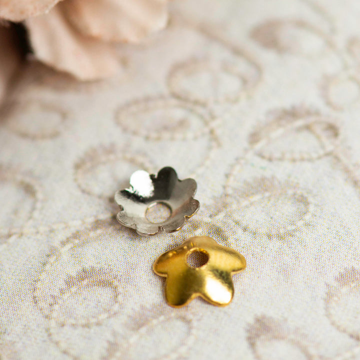 Designer Metal Beads Cap | Size : W-6mm H-2mm | Qty : 500g | MC24