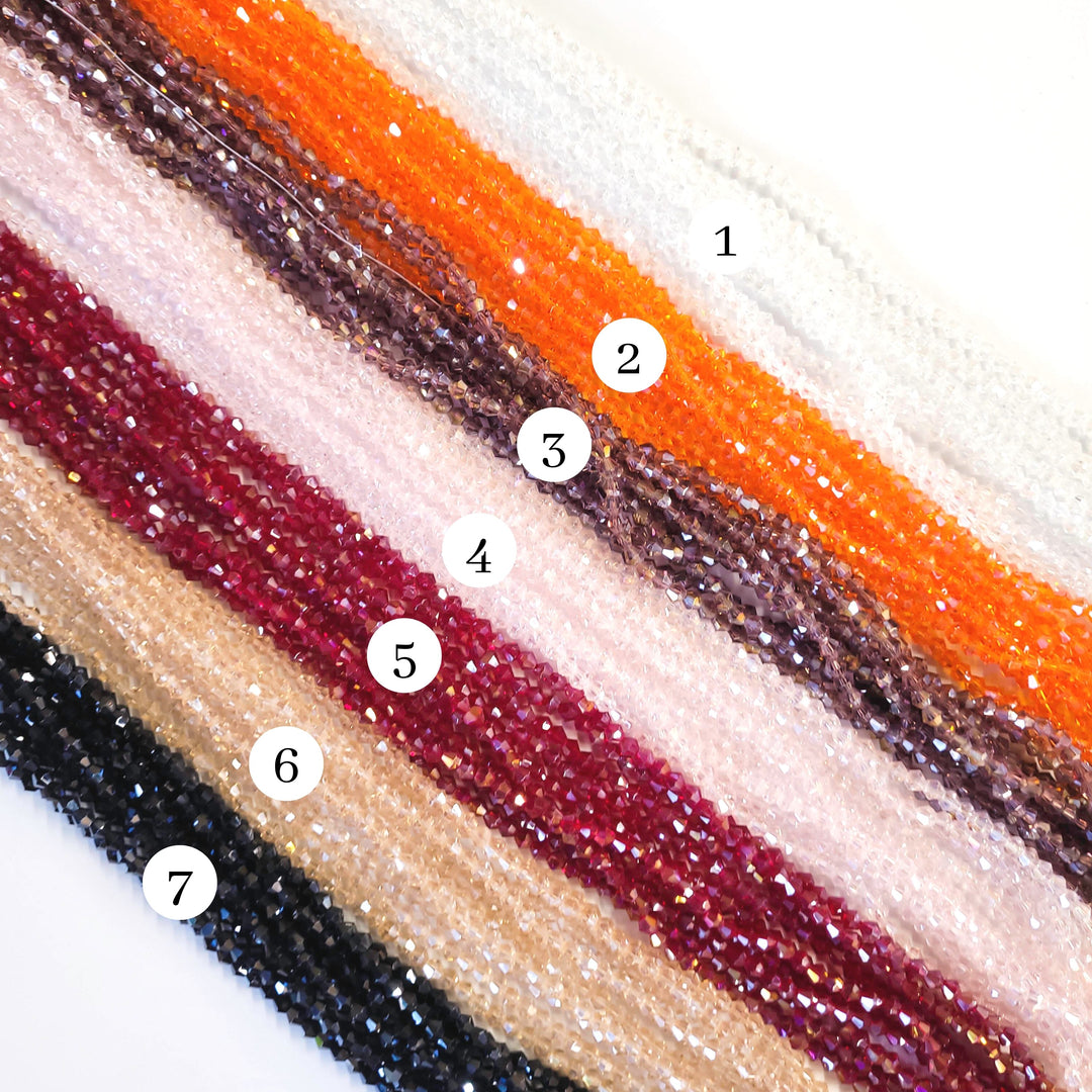 Crystal Ranibow Beads | Size : 4mm | Qty : 10 Line-approx 88 Beads perline | GB26