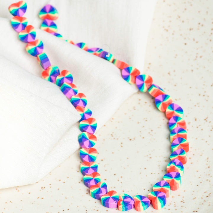 Heart Polymer Clay Fimo Beads | Size 6mm Thickness 2mm | 1String 40 pcs | FB08a