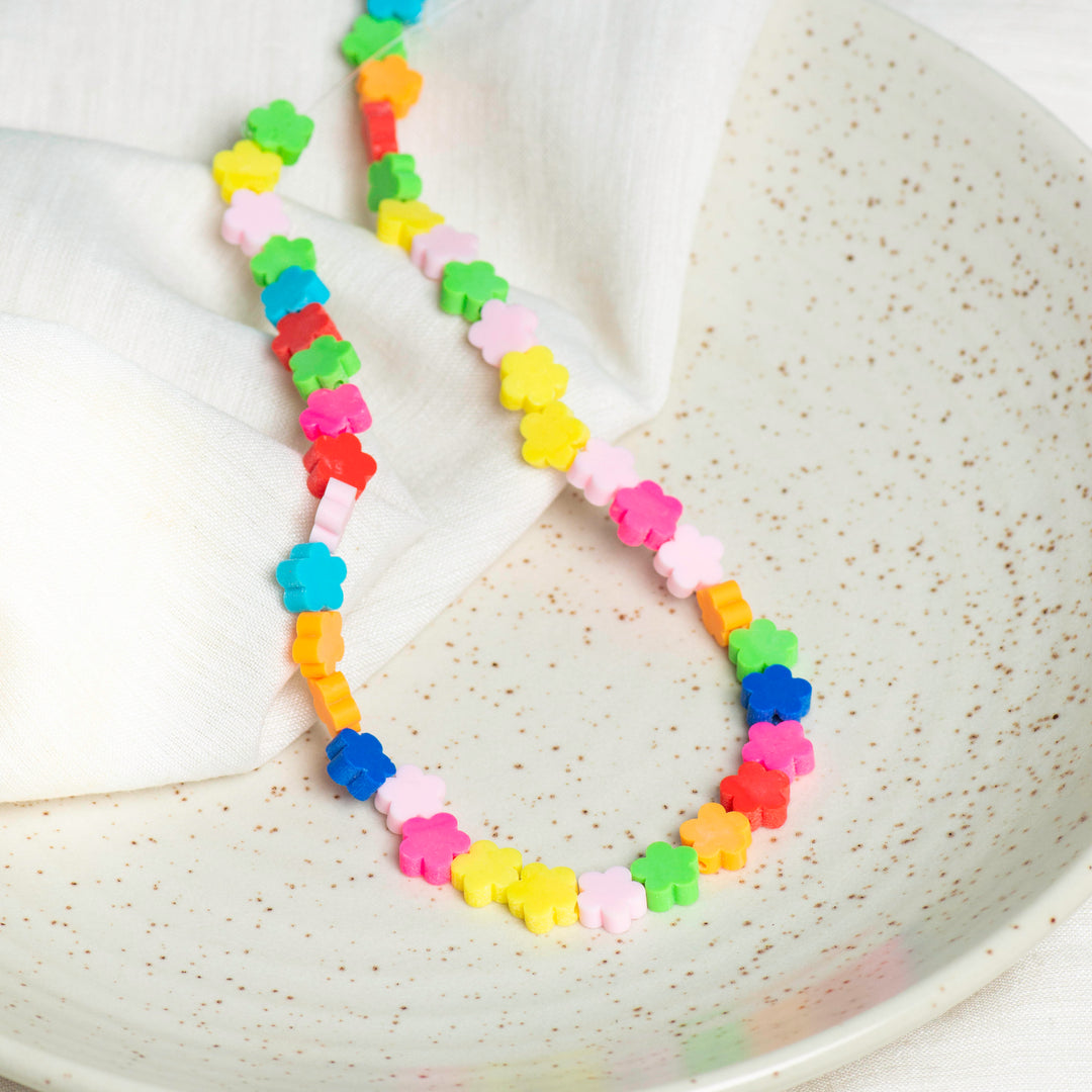 Plain Flower Polymer Clay Fimo Beads | Size: 6mm (W) Thickness 2mm | 1string 40 pcs | FB14